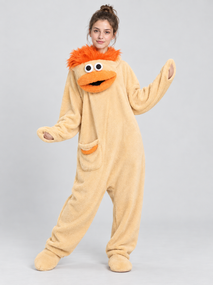Insulated Loungewear Jumpsuit with Cartoon Design