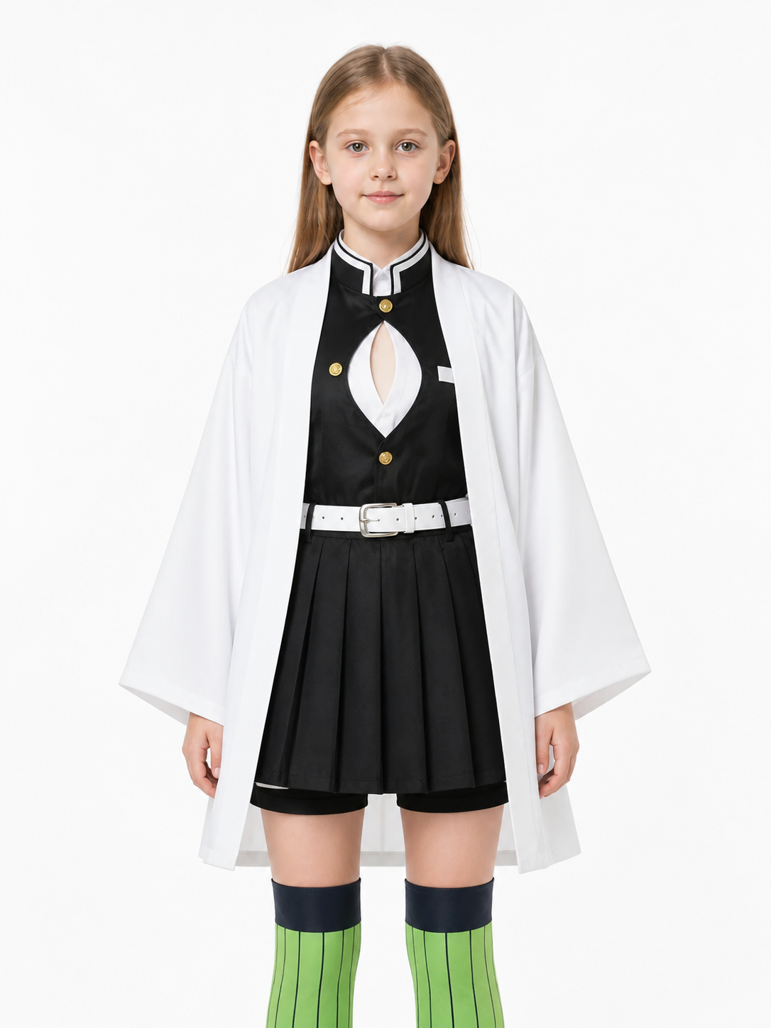 Mitsuri Kanjoji Cosplay Costume with Bow and Skirt Costume Accessories detail 3
