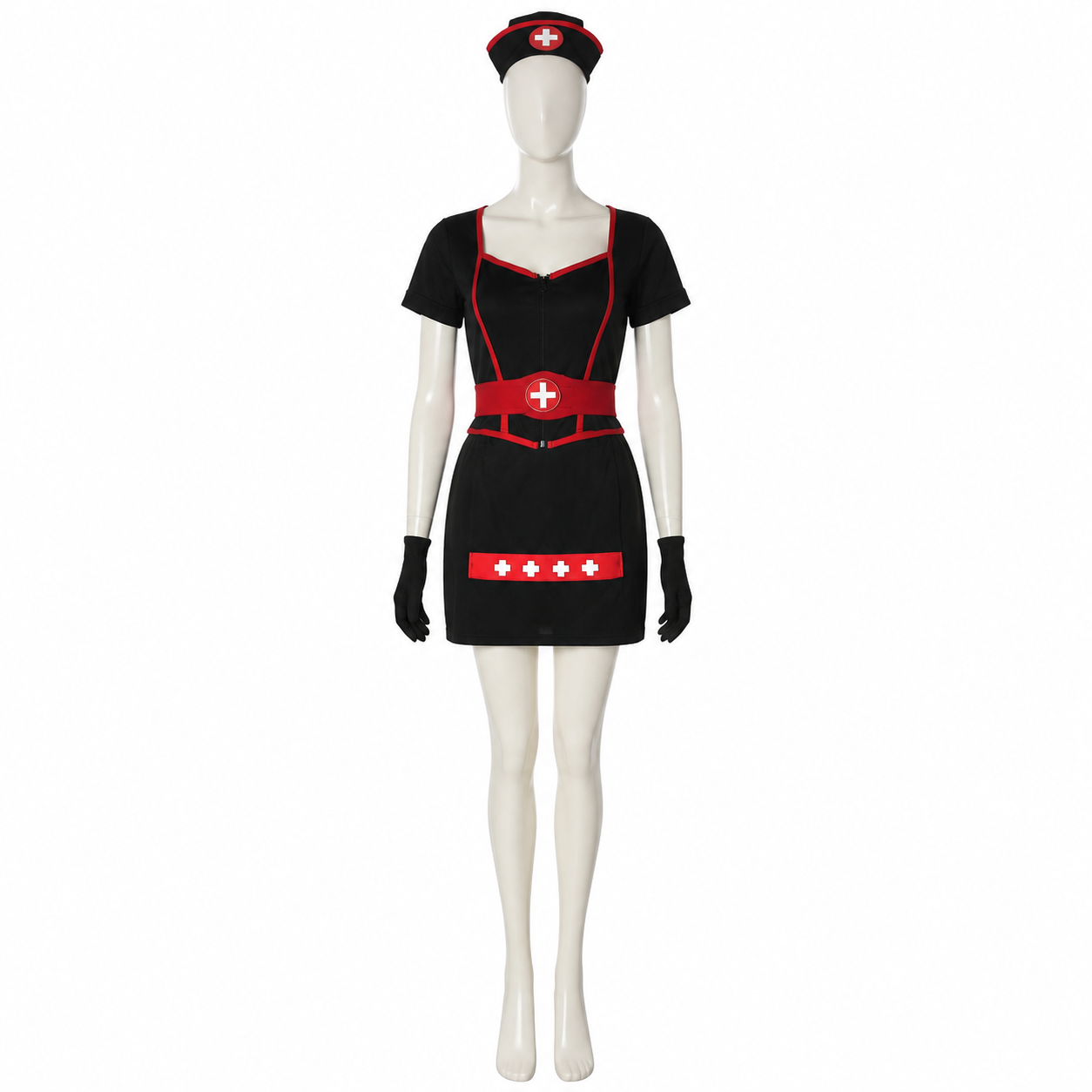 Medical Uniform-Style Costume with Red Belt Costumes detail 2