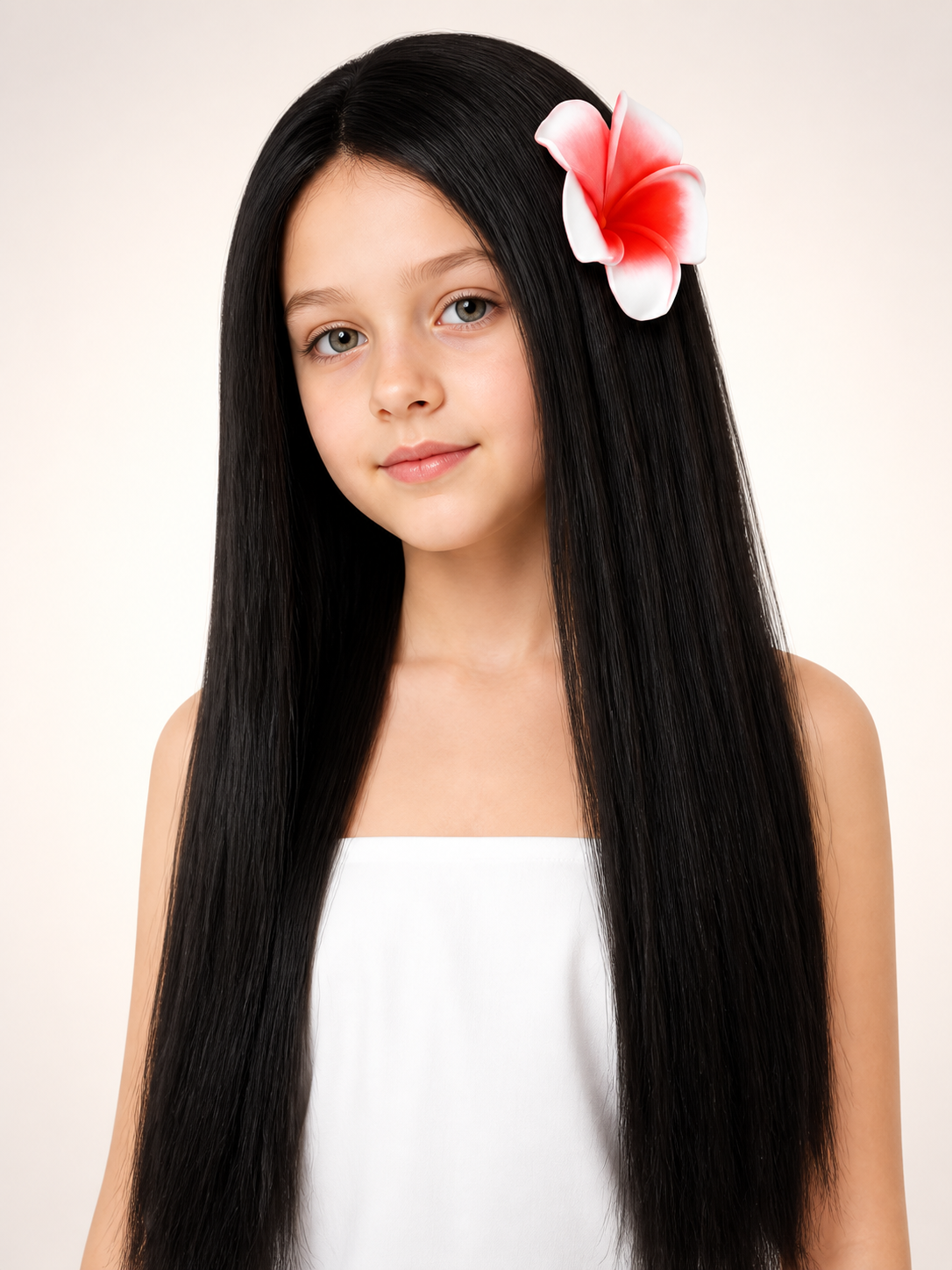 Black Carnival Wig with Flowers for Halloween and Cosplay Costume Wigs detail 2