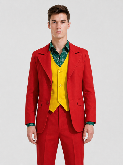 Stage Clown Costume, Jacket, Vest, and Pants