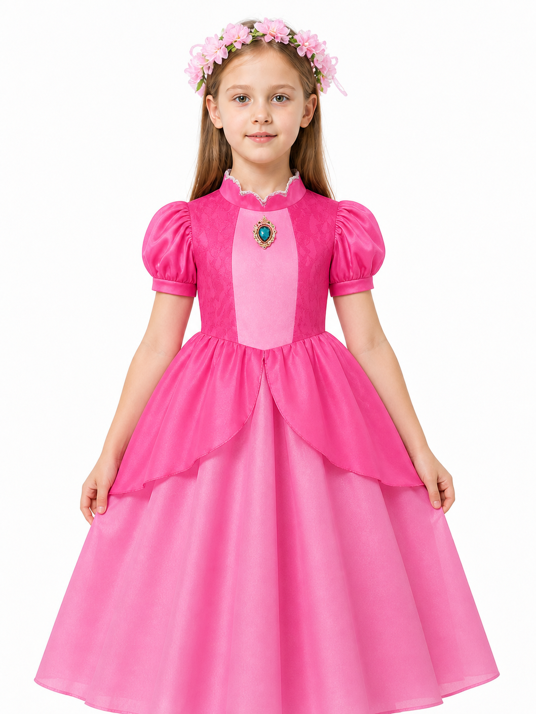 Puffy layered princess dress with short sleeves Costume Dresses detail 3