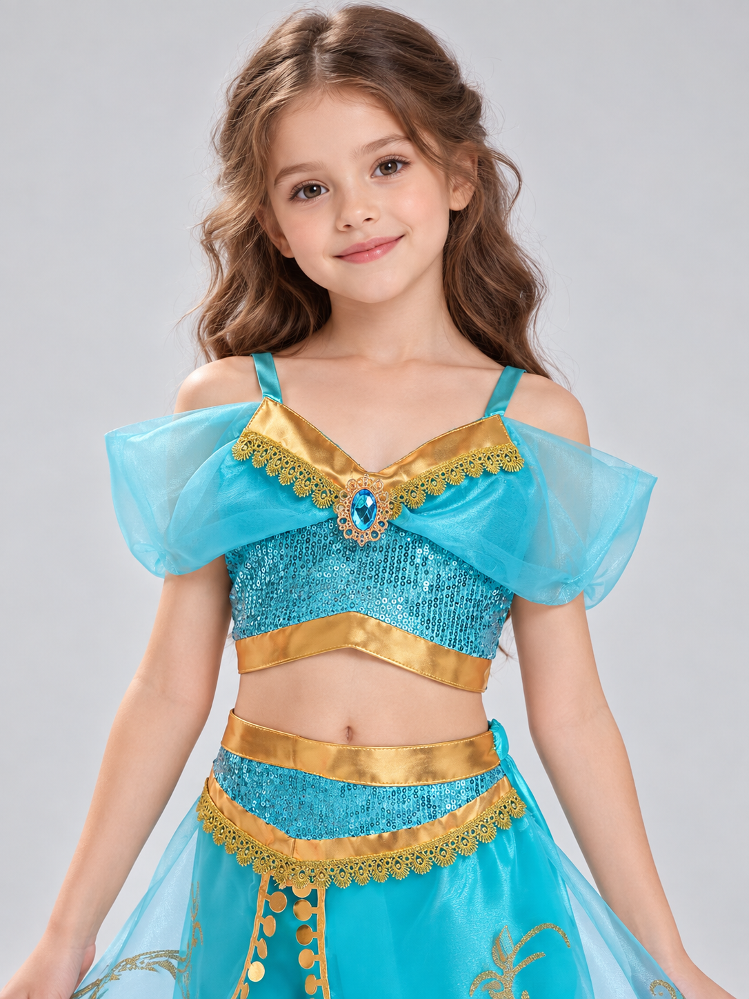 Kids' Carnival Costume with Sequins and Brooch