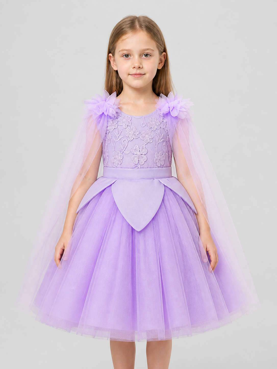 Girls' Princess Dress with Lace and Full Skirt Costume Dresses detail 3