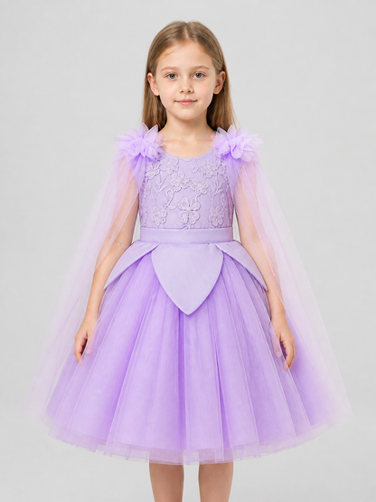 Girls' Princess Dress with Lace and Full Skirt Costume Dresses detail 3