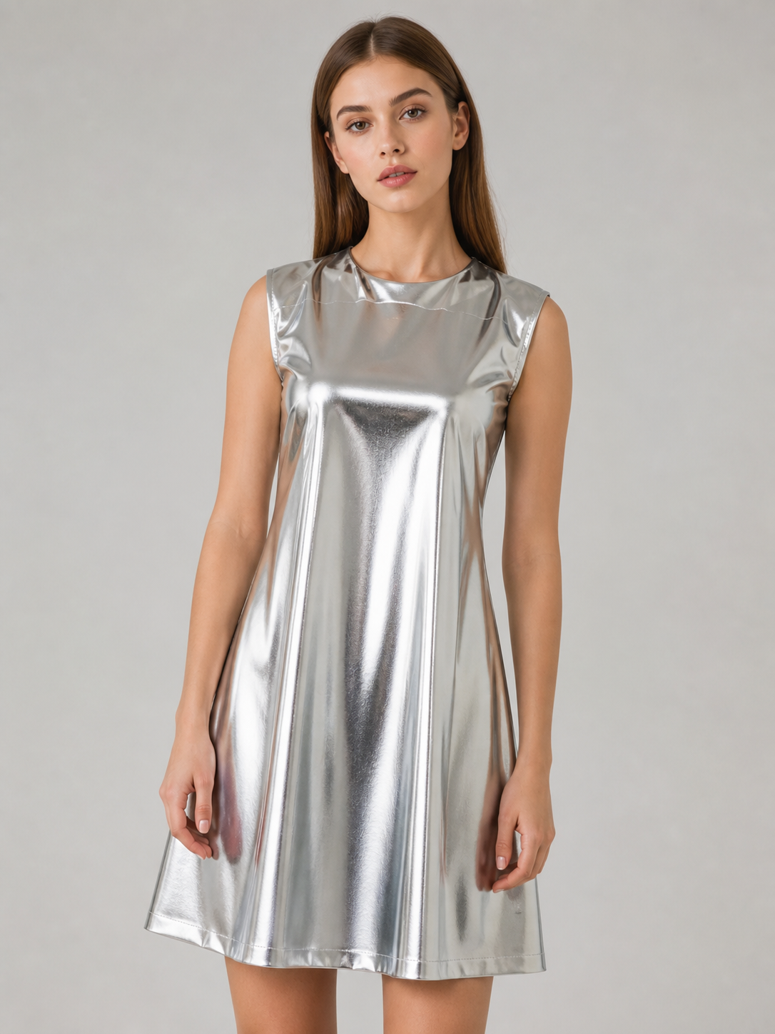 Silver Dress with Lace-Up Back Costume Dresses detail 2