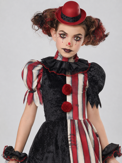 Clown Costume Dress for Halloween, Cosplay, and Stage Performances