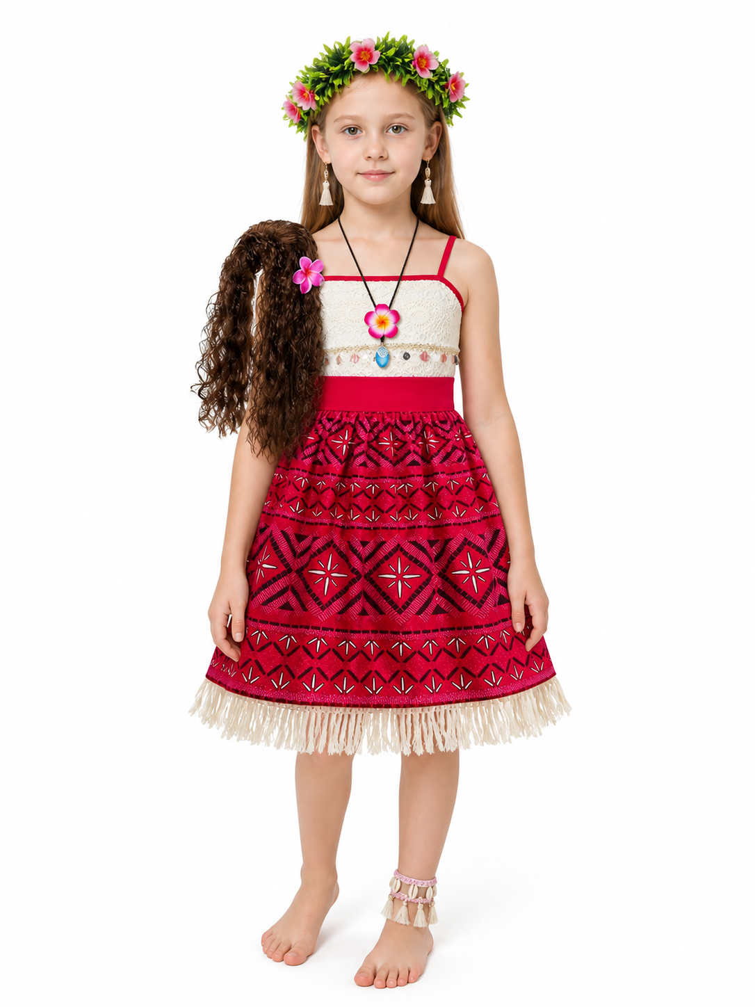 Children's Moana Carnival Dress with a Lace Top