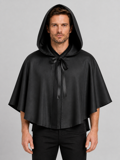 Black Hooded Death Cloak for Halloween Cosplay Costume Capes detail 2