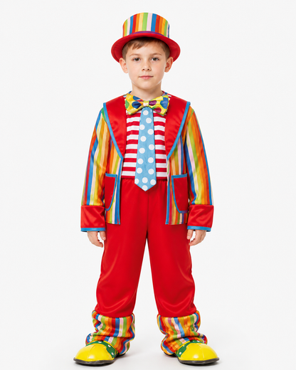 Clown Costume with Striped Top and Hat Costume Headwear detail 3