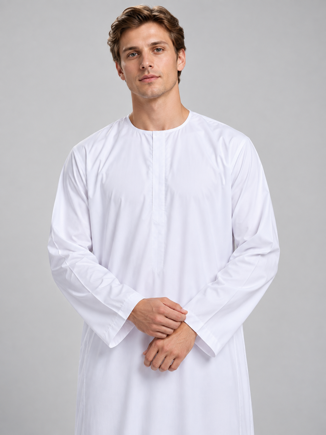 Long White Loose Straight-Cut Tunic product detail 2