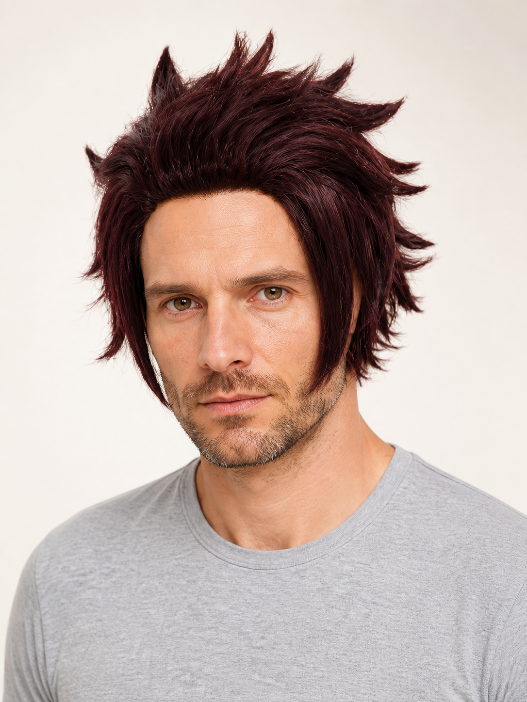 Red-Brown Carnival Wig for Halloween and Cosplay Costume Wigs detail 2