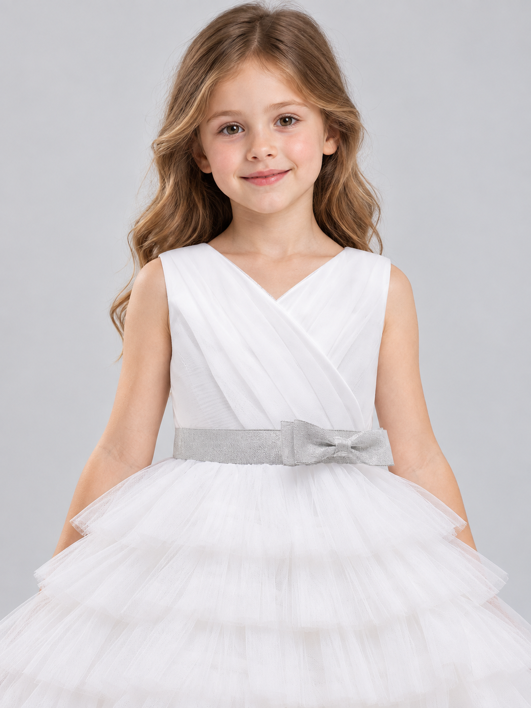 Children's Dress with a Tiered Skirt and V-Shaped Bodice Costume Dresses detail 2