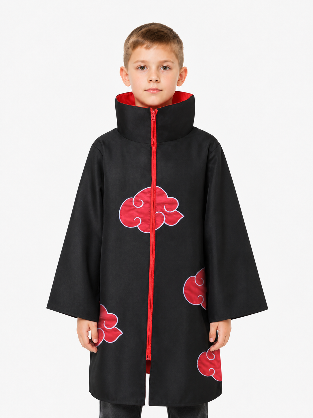 Akatsuki Cloak with Red Clouds for Cosplay Costume Capes detail 3