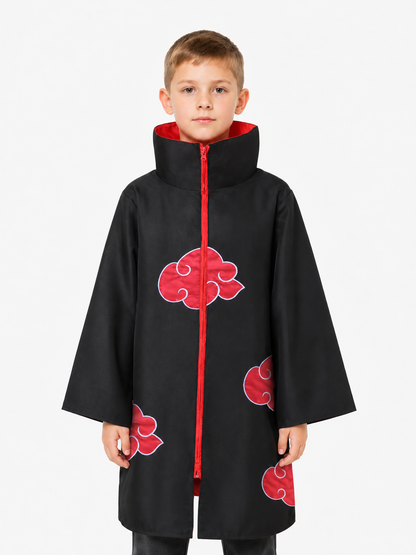 Akatsuki Cloak with Red Clouds for Cosplay Costume Capes detail 3