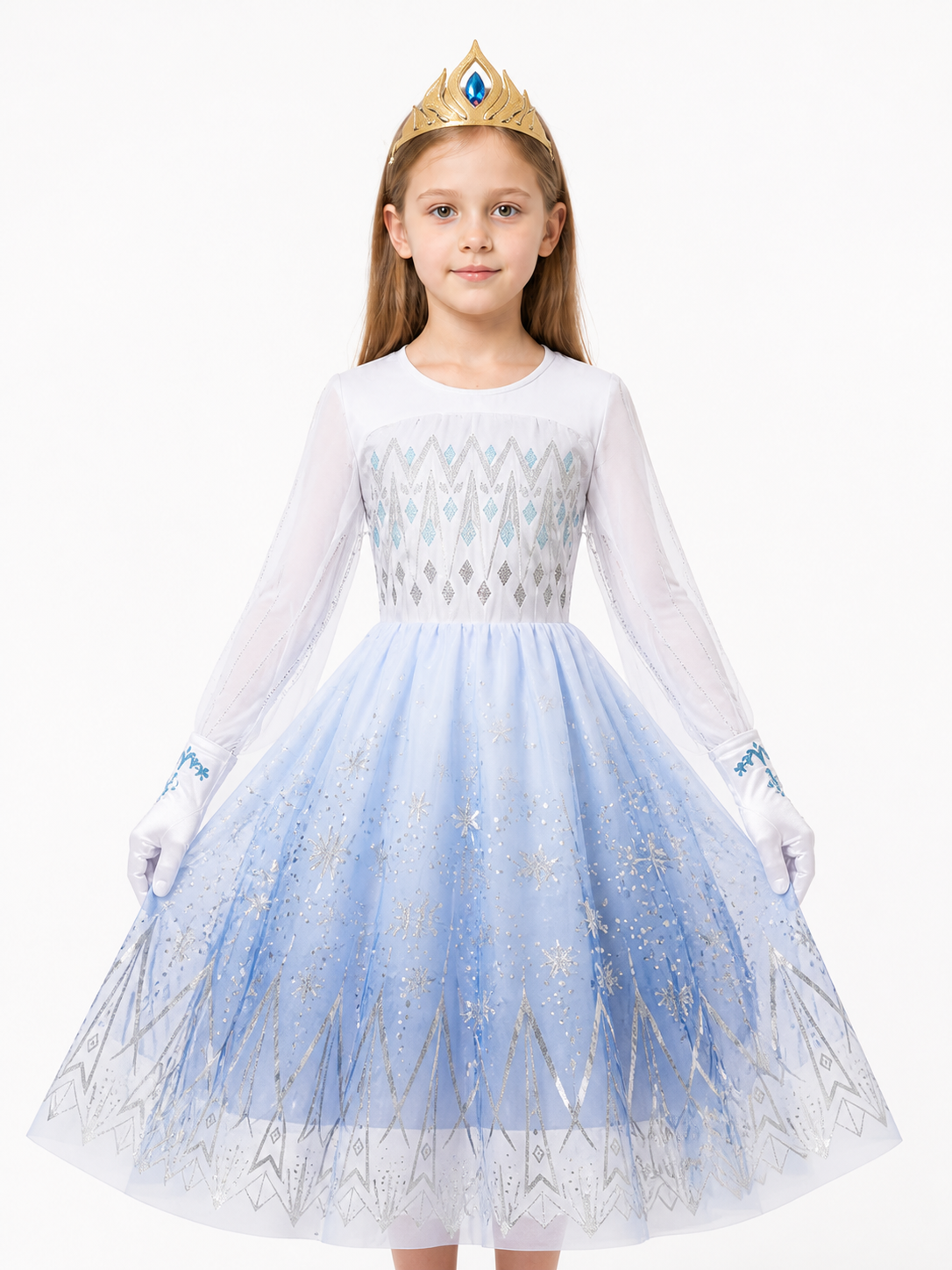Children's Sequin Carnival Costume with Crown Costume Headwear detail 3