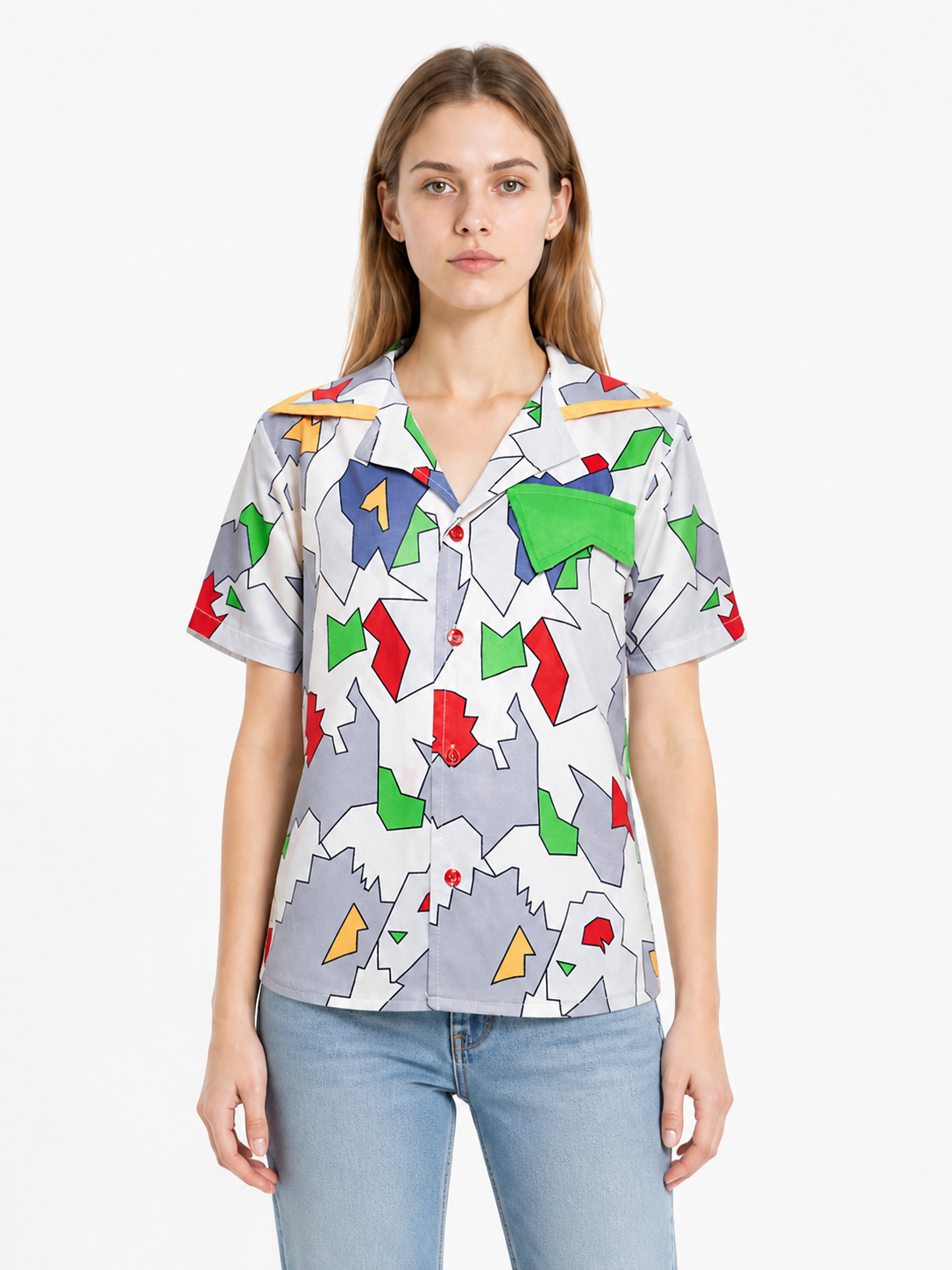 Short-Sleeve Shirt with Geometric Print product detail 3