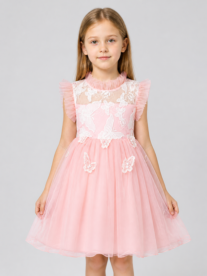 Festive Girls' Dress with a Full Skirt and Butterflies Costume Dresses detail 3