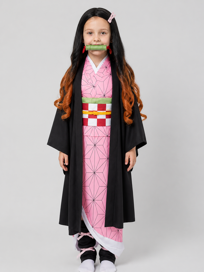 Nezuko Anime Cosplay Costume, Complete Set with Wig Costume Wigs detail 3
