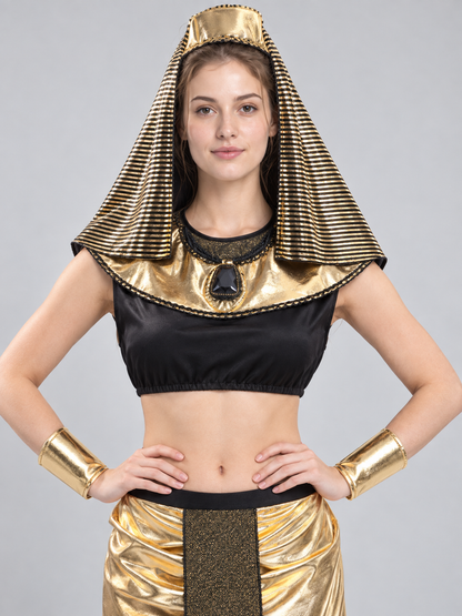 Egyptian-style carnival costume, black and gold