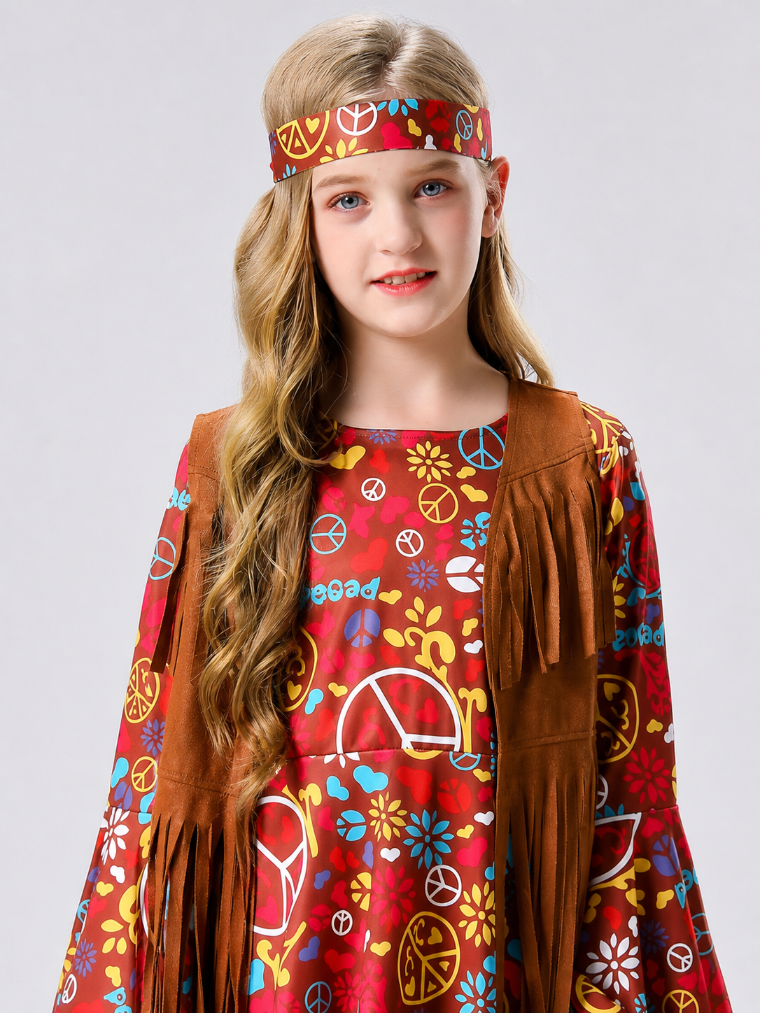 Carnival Costume with Fringe and Retro Print