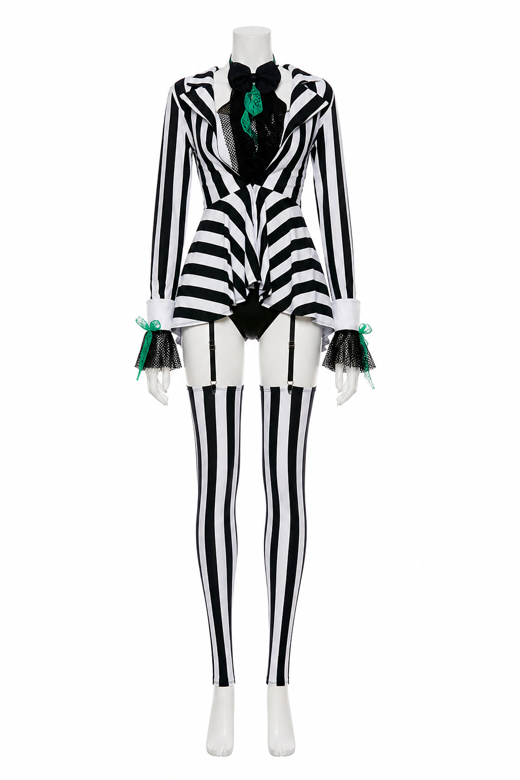 Striped Clown Costume with Skirt for Halloween Costumes detail 3