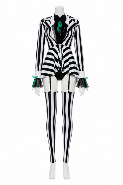 Striped Clown Costume with Skirt for Halloween Costumes detail 3