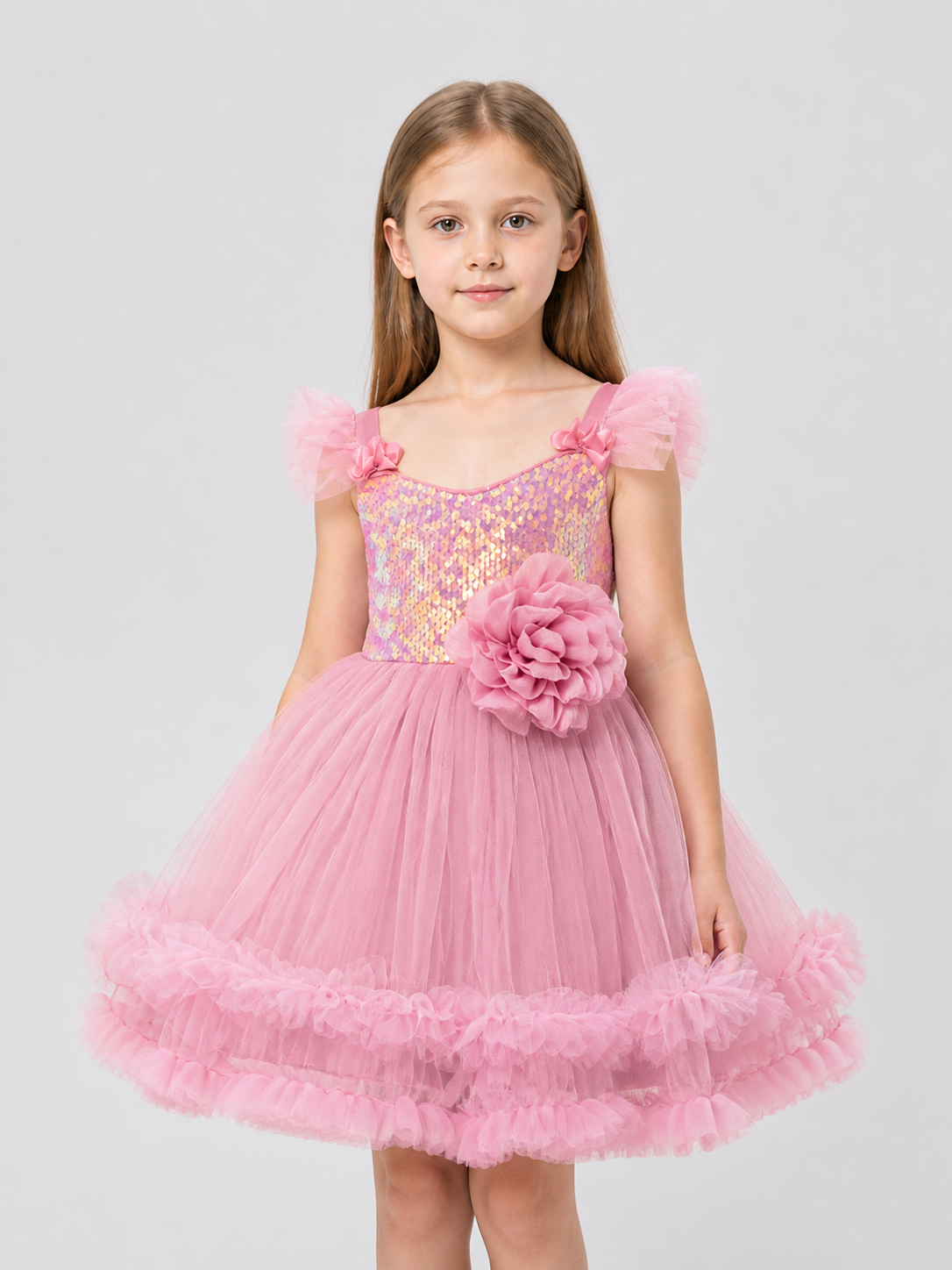 Festive Sequin Princess Dress for Girls