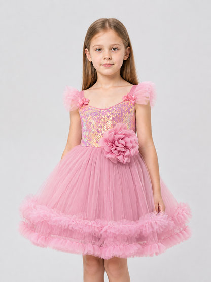 Festive Sequin Princess Dress for Girls