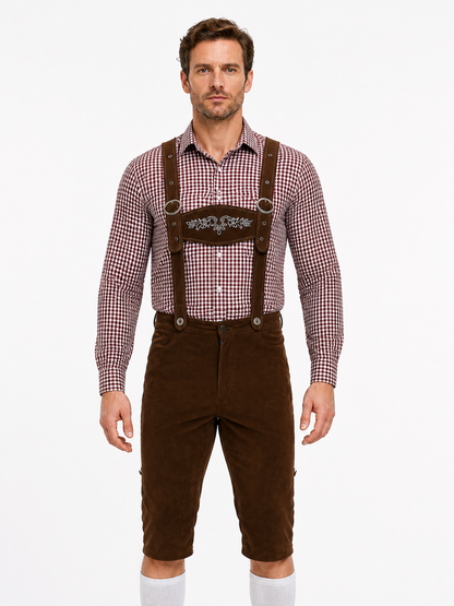 Brown Lederhosen Shorts with Suspenders