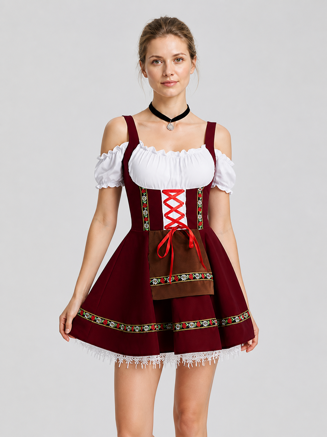 Carnival Cosplay Dress with Apron and Fringe Costume Dresses detail 3