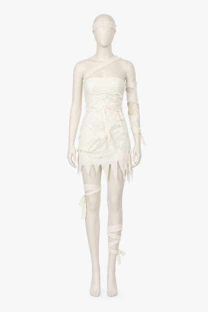 One-Shoulder Mummy Dress with Torn Hem for Halloween Costume Dresses detail 3
