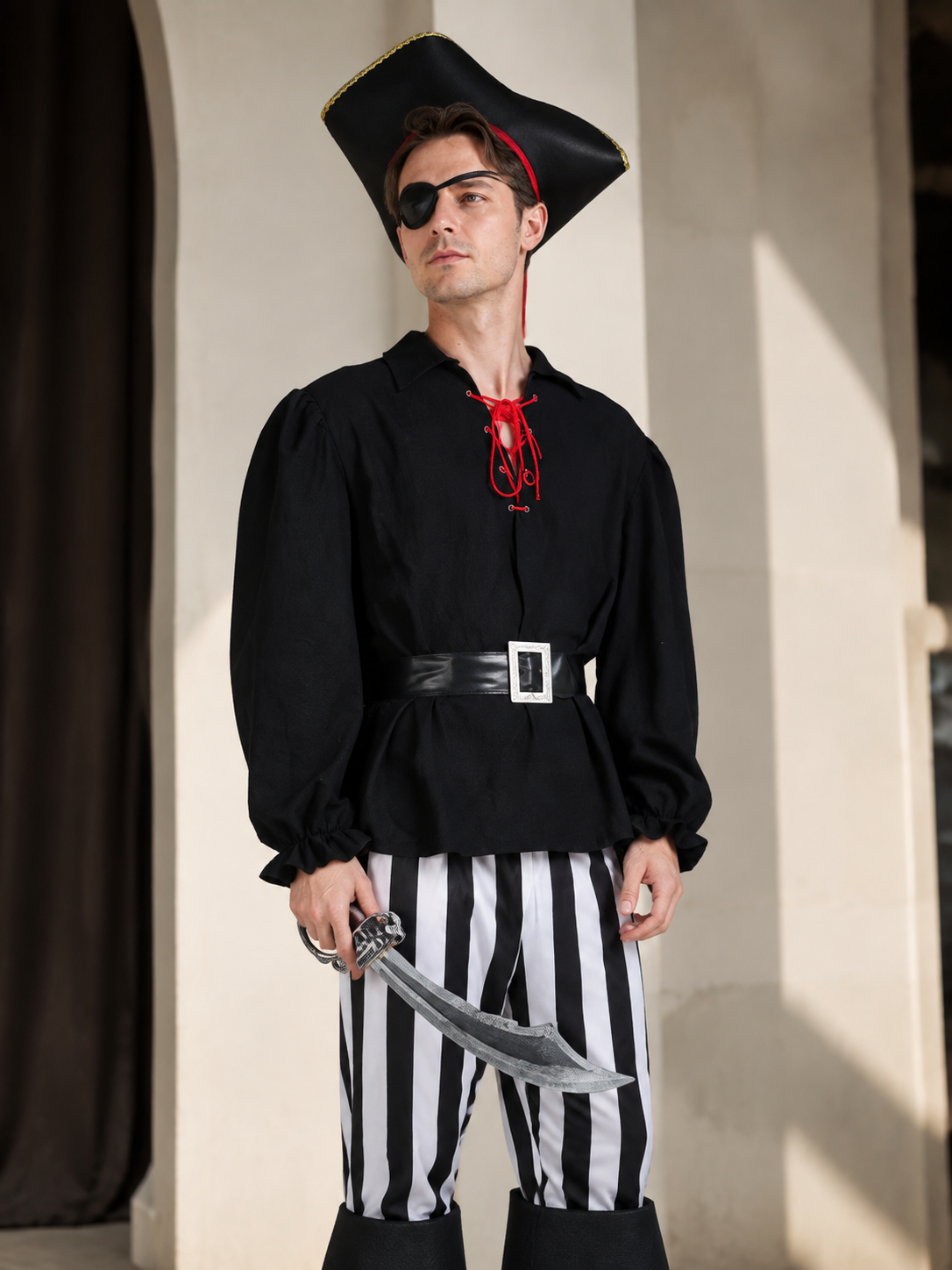 Caribbean Captain Pirate Costume for Cosplay and Stage Costumes detail 2