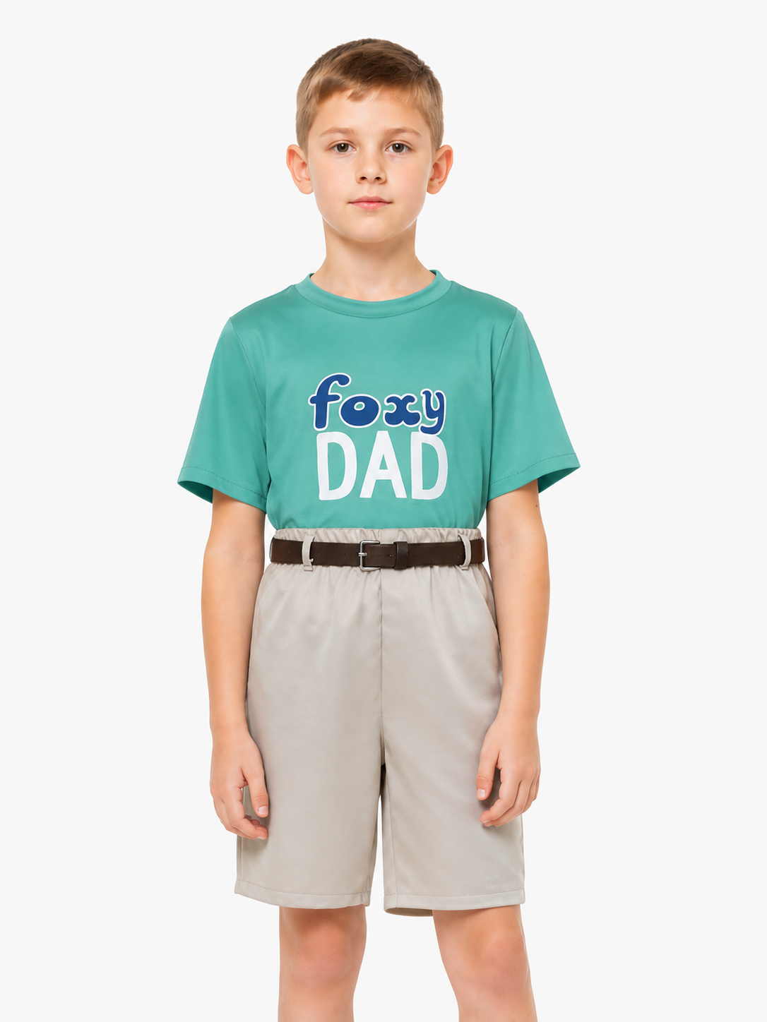 Kids' Foxy Dad Costume with T-Shirt, Shorts, and Belt Costumes detail 3