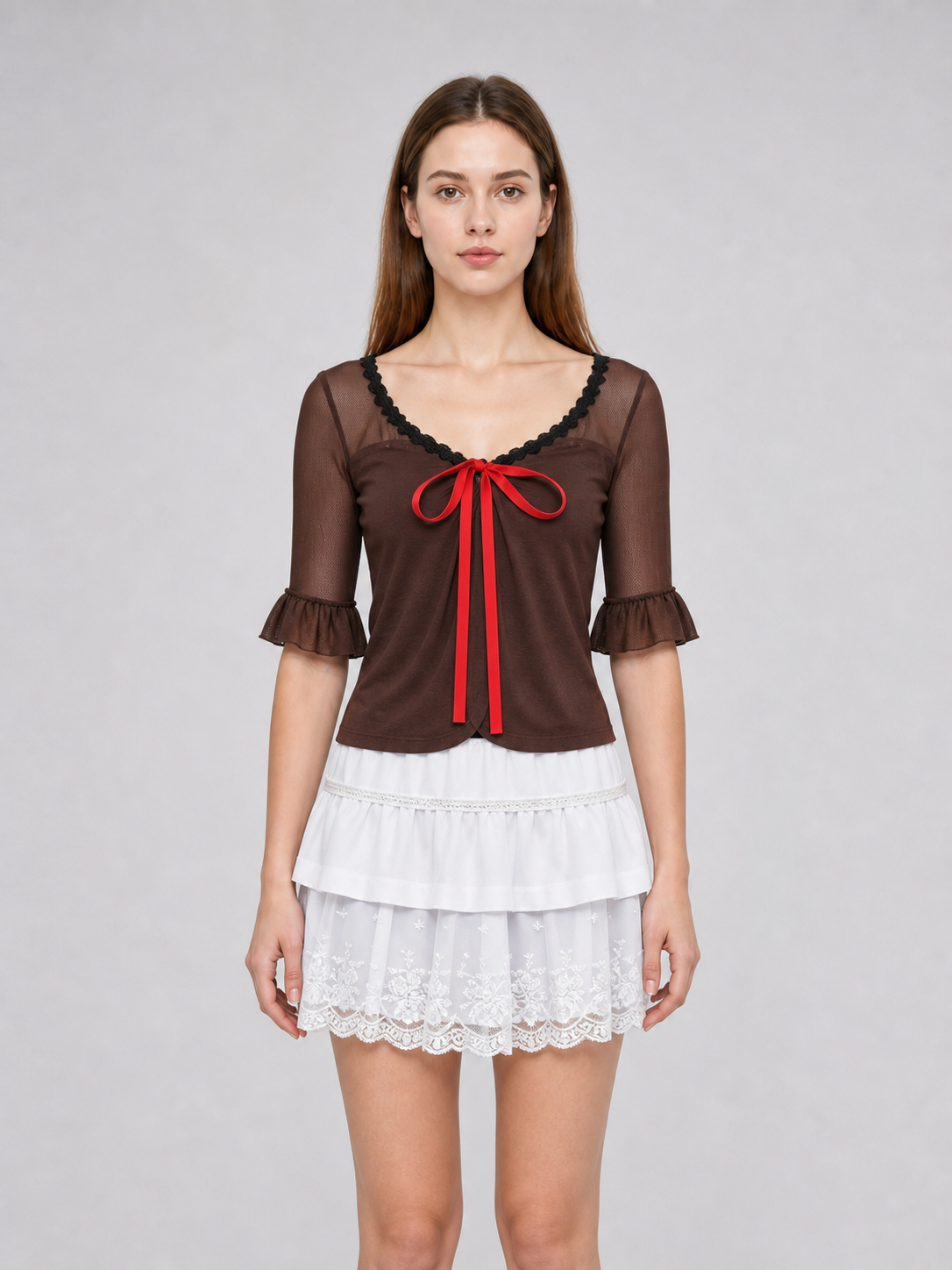 Tenku Mio Cosplay Costume: Top, Skirt, and Belt