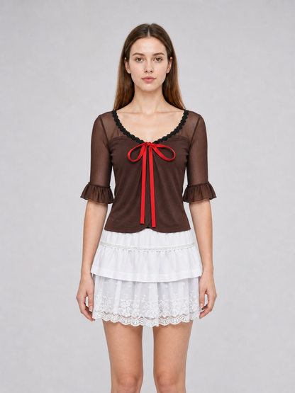 Tenku Mio Cosplay Costume: Top, Skirt, and Belt