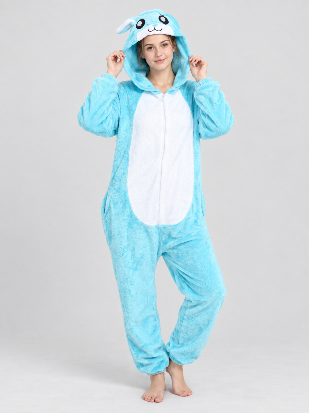 Insulated Kigurumi Jumpsuit with Hood and Face
