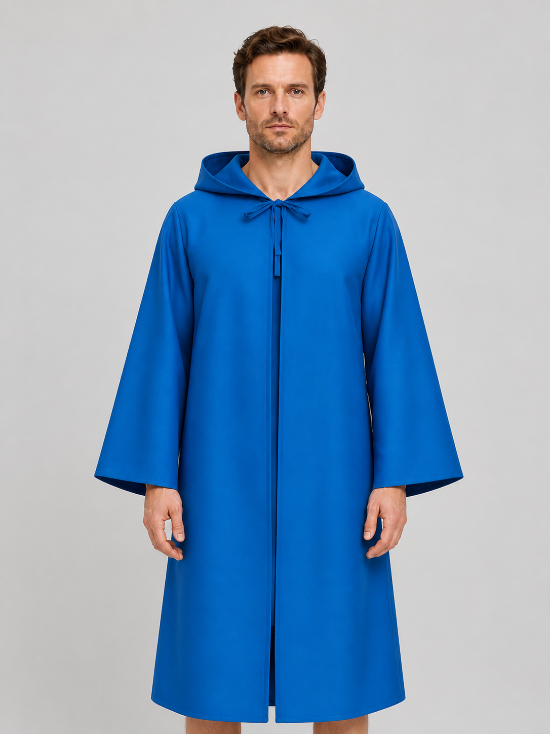 Blue Long Hooded Cloak for Halloween and Cosplay Costume Capes detail 2