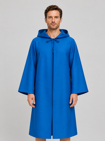 Blue Long Hooded Cloak for Halloween and Cosplay Costume Capes detail 2