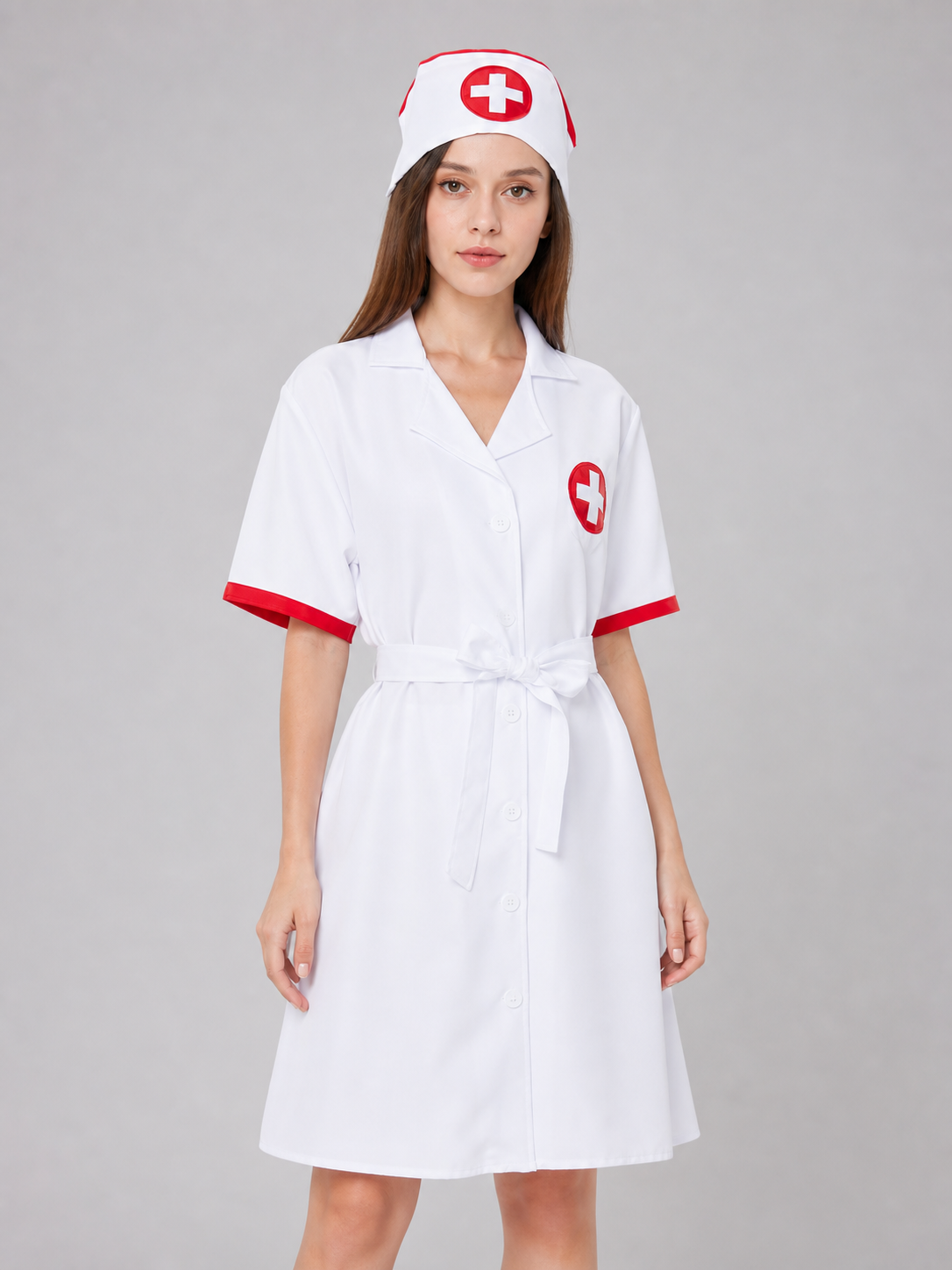 Medical-Themed Costume with Dress and Cap