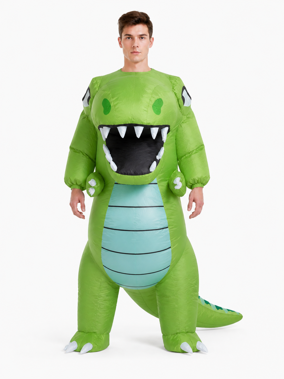 Green Dinosaur Costume with Tail and Eyes Costumes detail 3