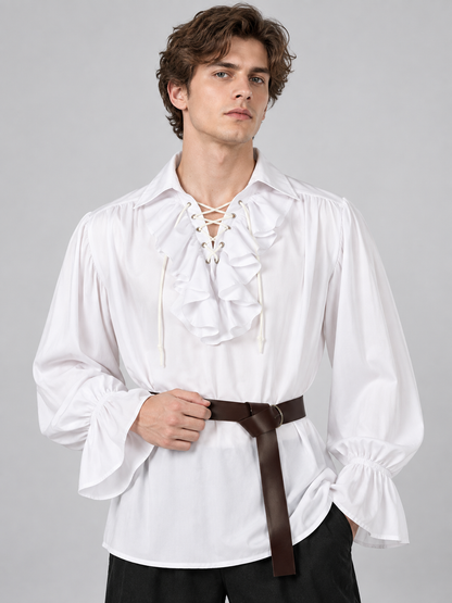 Medieval-Style Costume: White Shirt, Pants, Belt
