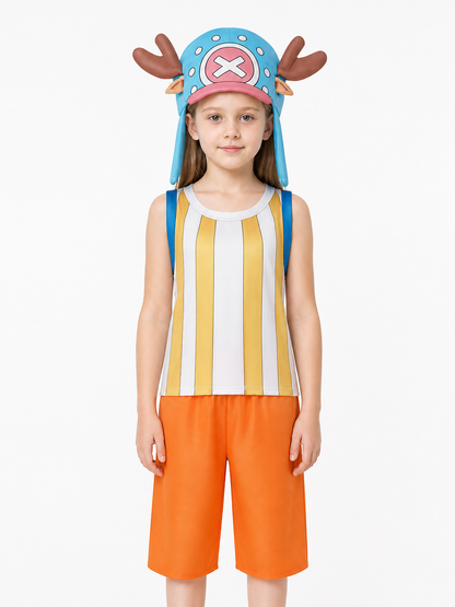 Chopper Cosplay Costume: Top, Shorts, Hat