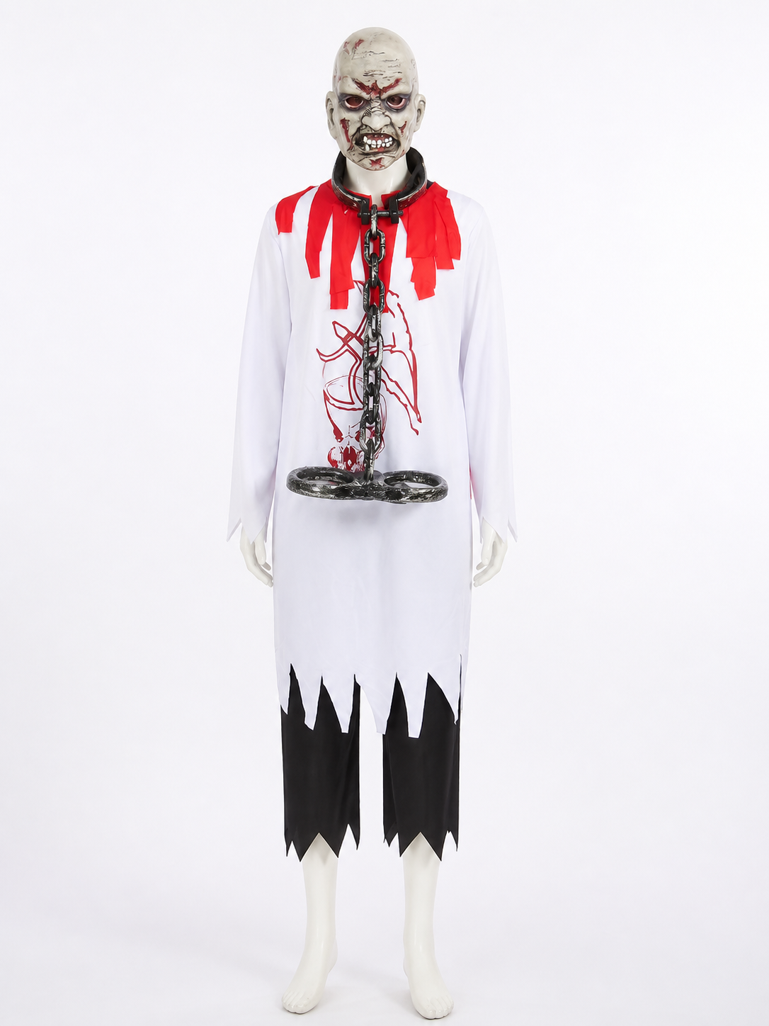 Long Zombie Costume with Chain and Blood Effect Costumes detail 3