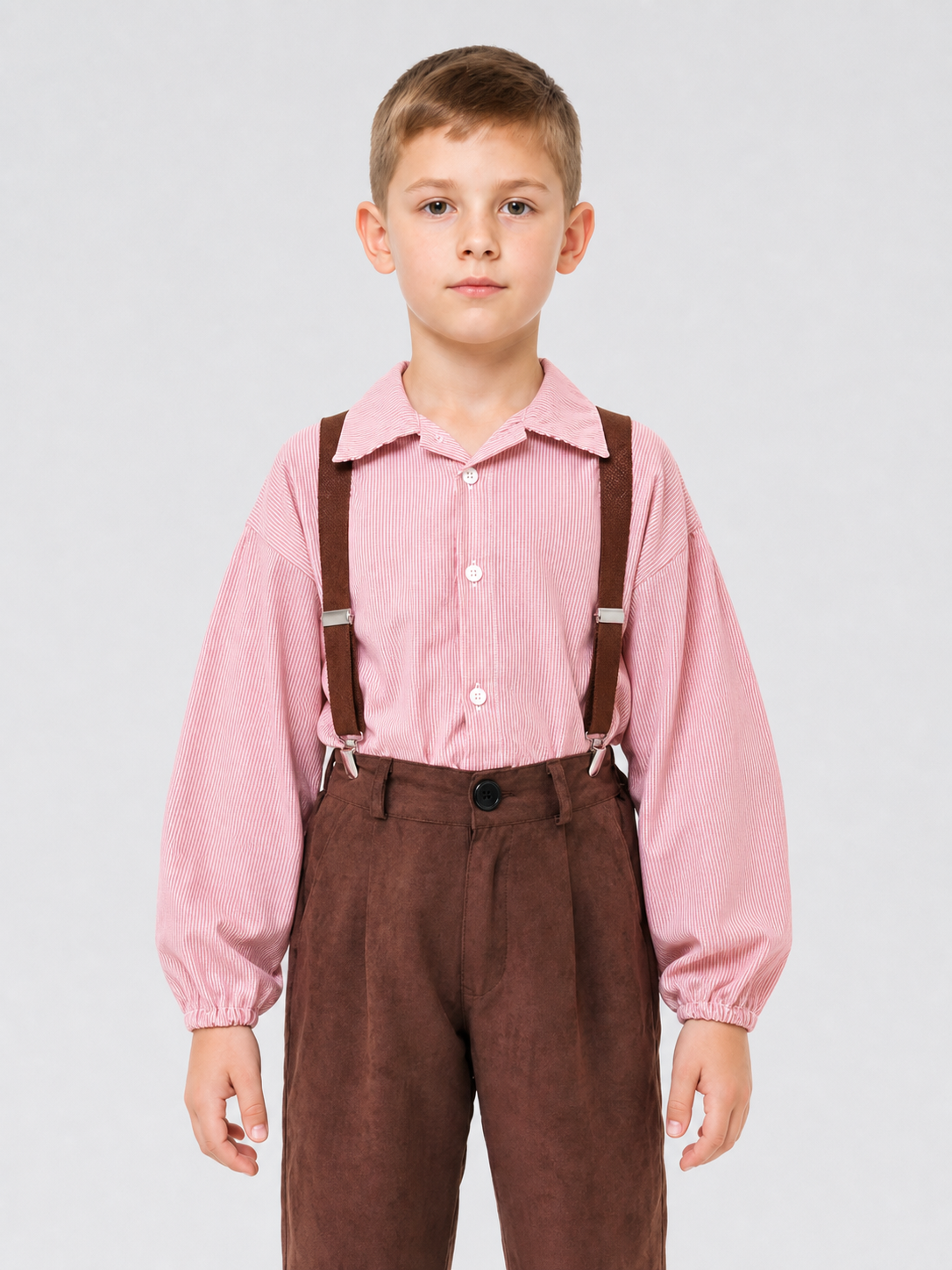 Retro-Style Shirt, Pants, and Suspenders Set
