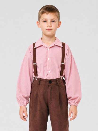 Retro-Style Shirt, Pants, and Suspenders Set