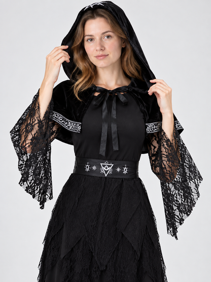 Vampire Costume with Dress, Cape, and Belt