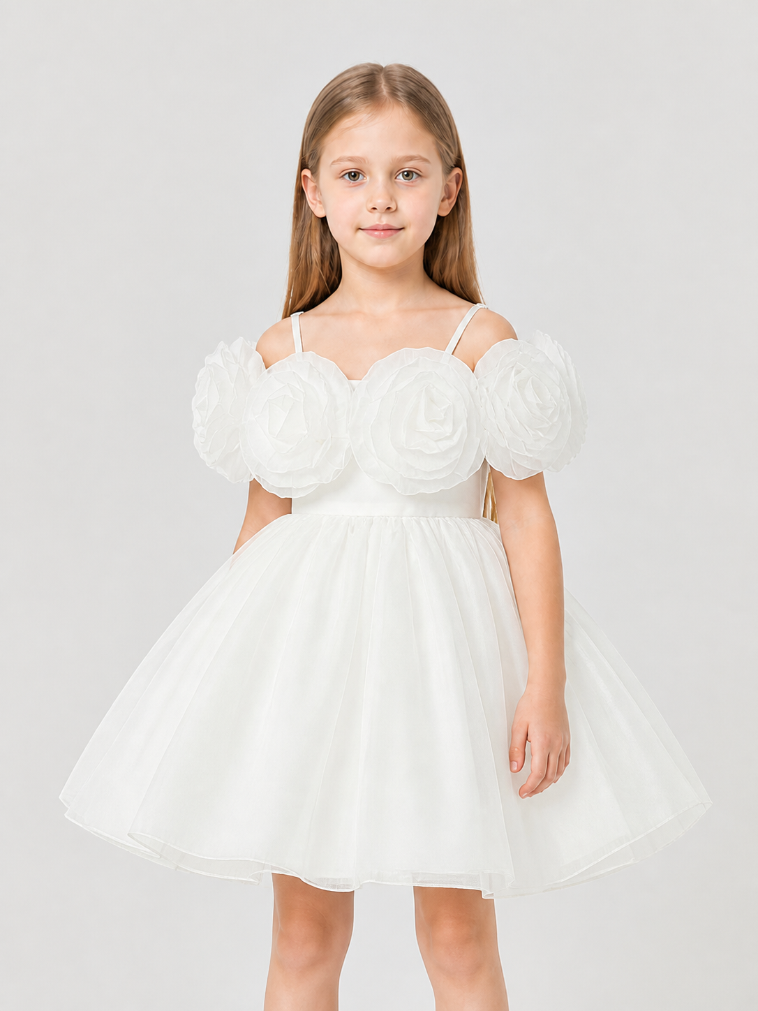 Princess Dress with Rose and Full Skirt for Performances Costume Dresses detail 3