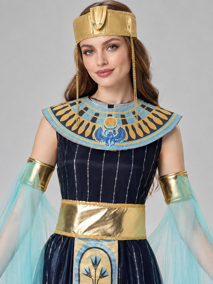 Egyptian Queen Carnival Costume with Necklace and Belt