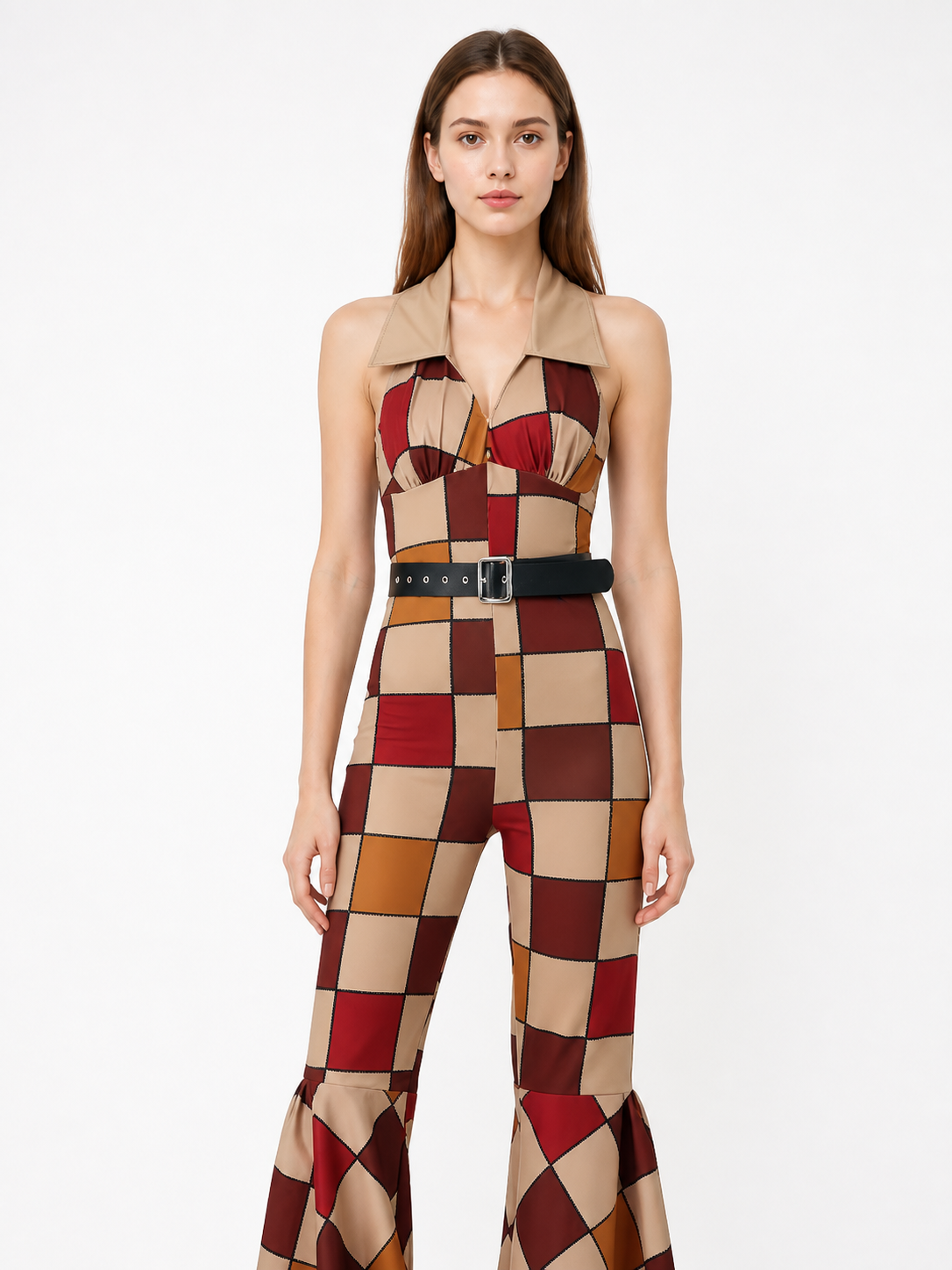 Jumpsuit with Geometric Print and Flared Pants product detail 2